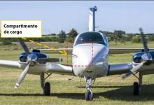 El avión incautado por la Fiscalía de Estupefacientes de Primer Turno de la República Oriental del Uruguay.
