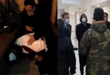 Imagen de Twiitter: Momento en el que un funcionario de la embajada de Argentina sufre un ataque de asma y el instante cuando diplomáticos argentinos cuestionan a policías por la retención del diputado. 