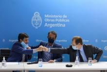 El gobernador Gustavo Bordet y los ministros de Obras Públicas, Gabriel Katopodis, y de Desarrollo Social de la Nación, Daniel Arroyo