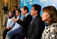 Bordet junto a los candidatos este domingo