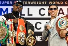 Brian Castaño y su rival, Jermell Charlo, a puro show en San Antonio. El norteamericano expone tres cinturones, mientras que el argentino uno solo. Quien gane, unificará los cuatro títulos más importantes de la categoría y se llevará un botín millonario.