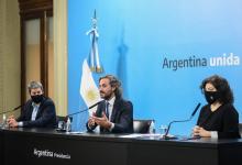 Santiago Cafiero junto a Carla Vizzotti y Matías Lammens