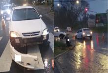 El siniestro vial se registró minutos antes de las 6, en Avenida Almafuerte y calle Antonio Salellas, cerca del acceso al Parque Industrial. Una persona lesionada.