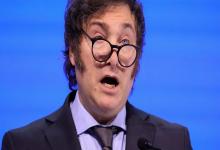 Milei, en Davos, un año atrás. Llevaba poco más de un mes en el poder.