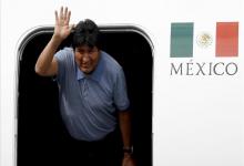 Evo Morales llegando a México