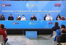 El Presidente Alberto Fernández participó en la exEsma de un homenaje a los trabajadores desaparecidos, a 45 años del golpe de Estado cívico militar.