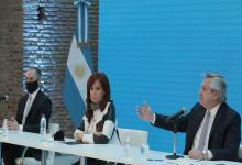 Fernández con Cristina y Guzmán