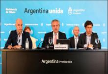 Alberto Fernández con Kicillof y Rodríguez Larreta
