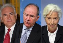 Rodrigo Rato, Dominique Strauss Kahn y Christine Lagarde, ex titulares del FMI.