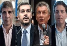 Luis Caputo (ex presidente del BCRA), Marcos Peña (exjefe de Gabinete), Mauricio Macri (expresidente) y Nicolás Dujovne (exministro de Hacienda),