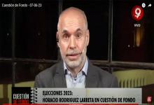 Horario Rodríguez Larreta aseveró en el programa “Cuestión de Fondo” (Canal 9, Litoral), que “el cambio que la Argentina necesita es muy profundo y eso requiere un acuerdo, una mayoría muy amplia para poder aprobar todas las leyes que Argentina necesita”.