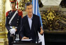 Fotografía de archivo de abril de 2016 de Mauricio Macri cuando explicó en conferencia de prensa su participación en la offshore Fleg Trading.