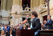 Imagen de archivo del presidente en el Congreso Nacional. Hoy hablará por cadena nacional cuando presente el Presupuesto 2025 ante “las ratas del Congreso” y los "diputados coimeros".