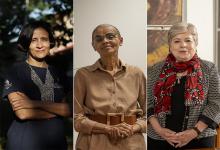 Susana Muhamad, Marina Silva y Alicia Bárcena, ministras de Medio Ambiente de Colombia, Brasil y México, respectivamente.