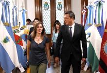 La ministra de Seguridad de la Nación, Sabina Frederic, fue recibida ayer en la Cámara de Diputados por el titular de ese cuerpo, Sergio Massa 