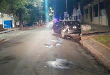 El Honda Fit fue colisionado desde atrás por un Ford Fiesta en calle La Rioja, entre Uruguay y Andrés Pazos de Paraná.