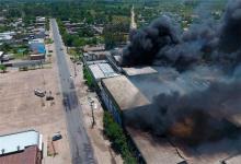 Parte de la planta de Soychú se incendió en noviembre de 2021, a pocos metros de un barrio de gran densidad de habitantes en Gualeguay.