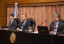 Los jueces del TOF N° 2, Andrés Basso, Jorge Gorini y Rodrigo Giménez Uriburu.