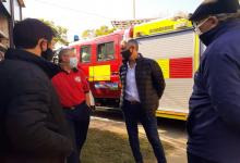 Diego Lara en el cuartel de Bomberos de María Grande