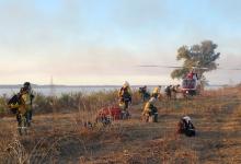Brigadistas combaten incendios en el Delta entrerriano