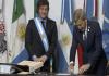 Imagen de archivo de Javier Milei y Rogelio Frigerio. La Libertad Avanza busca liderar electoralmente en Entre Ríos.